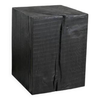Wabi sabi burnt wood side table