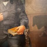 Old painting, portrait of a man of letters signed dated 1863