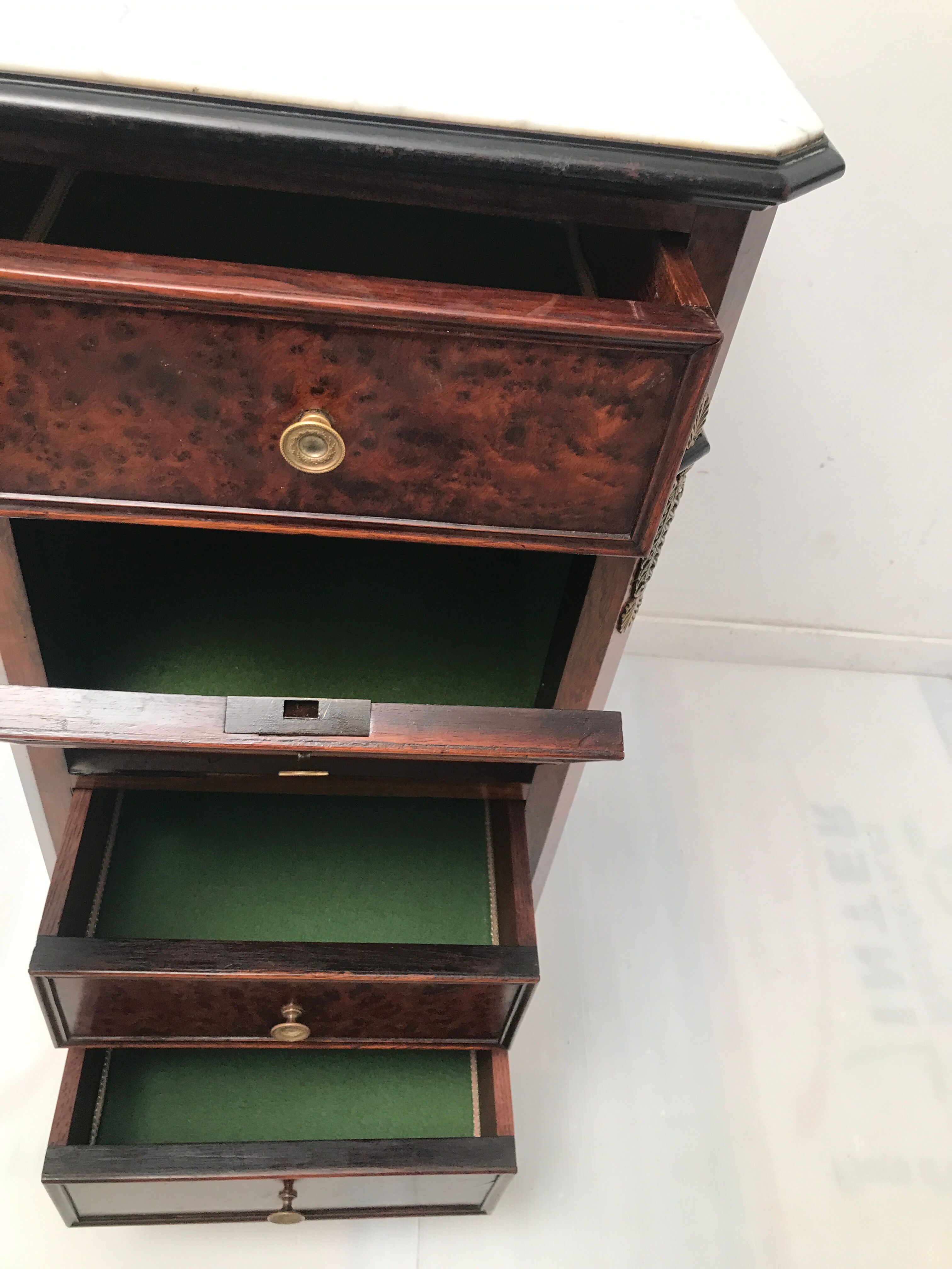 Vintage inlaid drawer cabinet