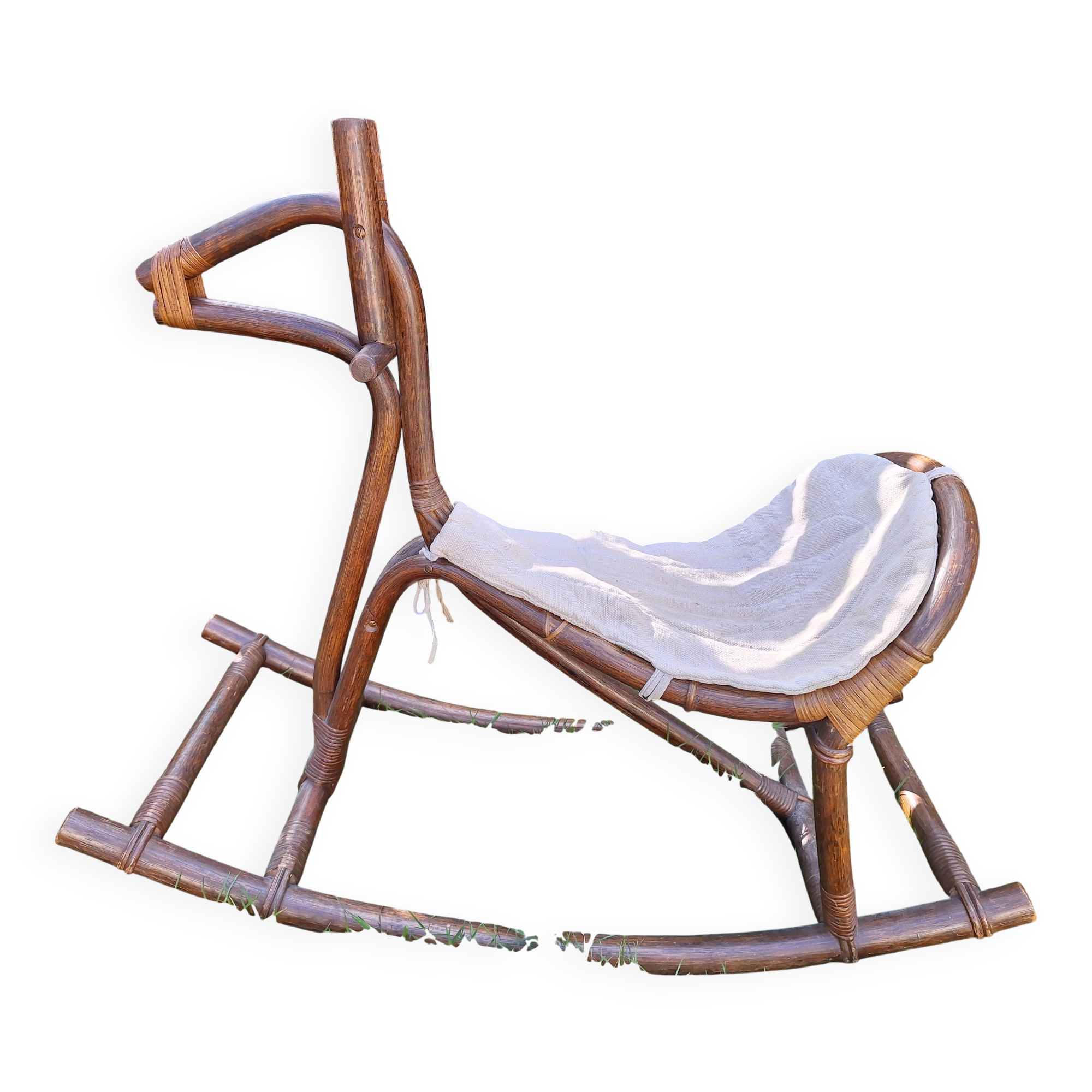 Rattan rocking horse