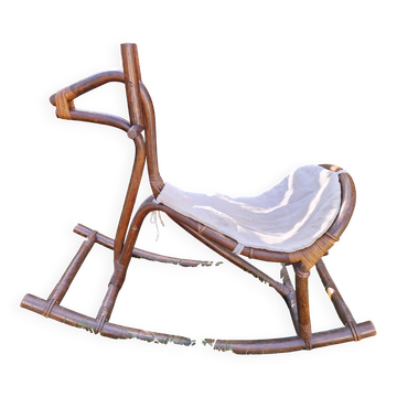 Rattan rocking horse