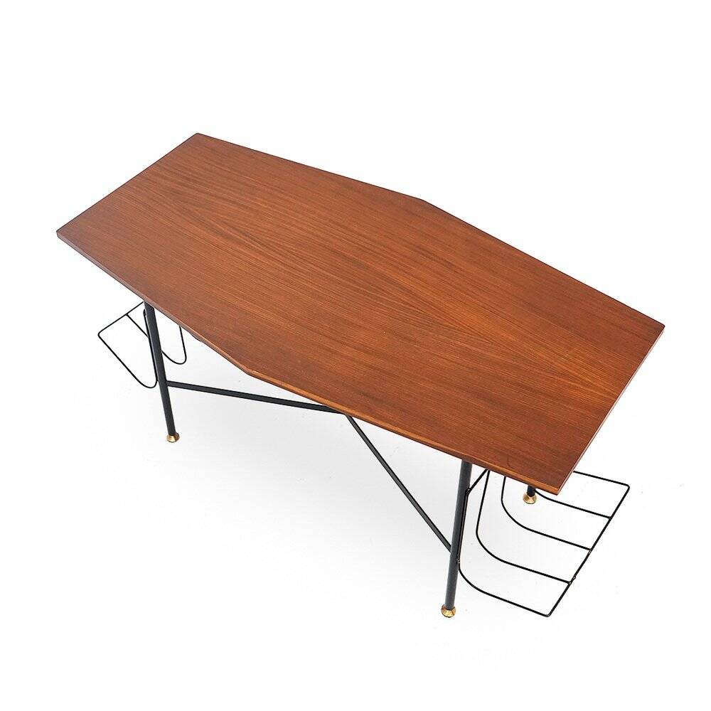 Coffee table with side magazine racks, 1960s.