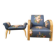 Fauteuil Art déco et son repose-pieds