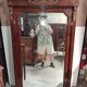 Large Empire-style mahogany mirror – Mercury-gilded bronzes –