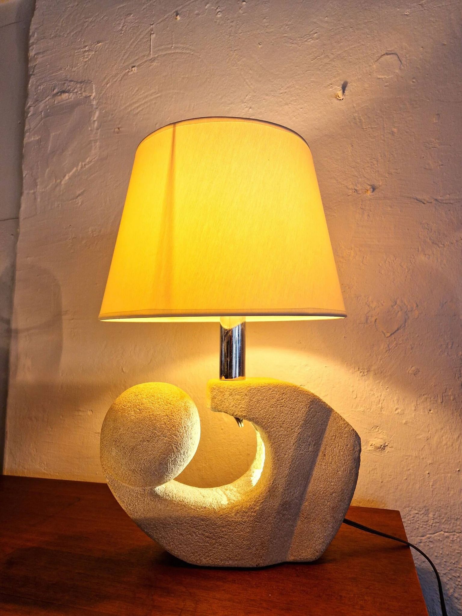 Stone sculptural lamp by Albert Tormos, France