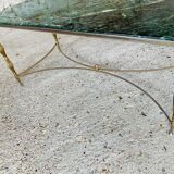 Coffee table in green marble and brass circa 50/60