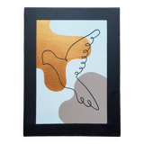 Minimalist painting with organic shapes