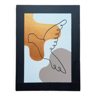 Minimalist painting with organic shapes