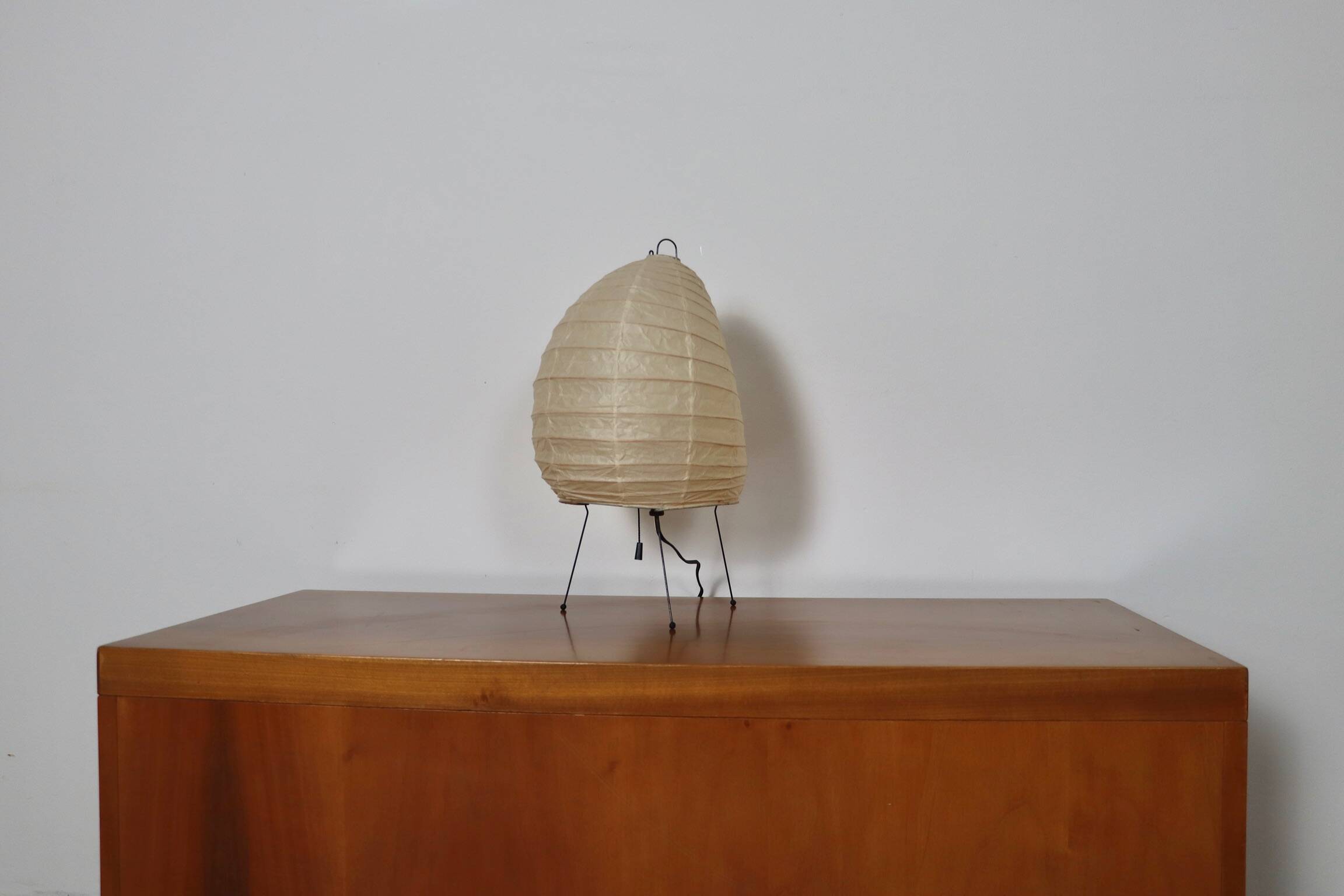 Vintage Akari Model 1N Light Sculpture Table Lamp By Isamu Noguchi, Japan 1980s