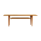 Table basse en teck et cannage par Peter Hvidt & Orla Mølgaard Nielsen