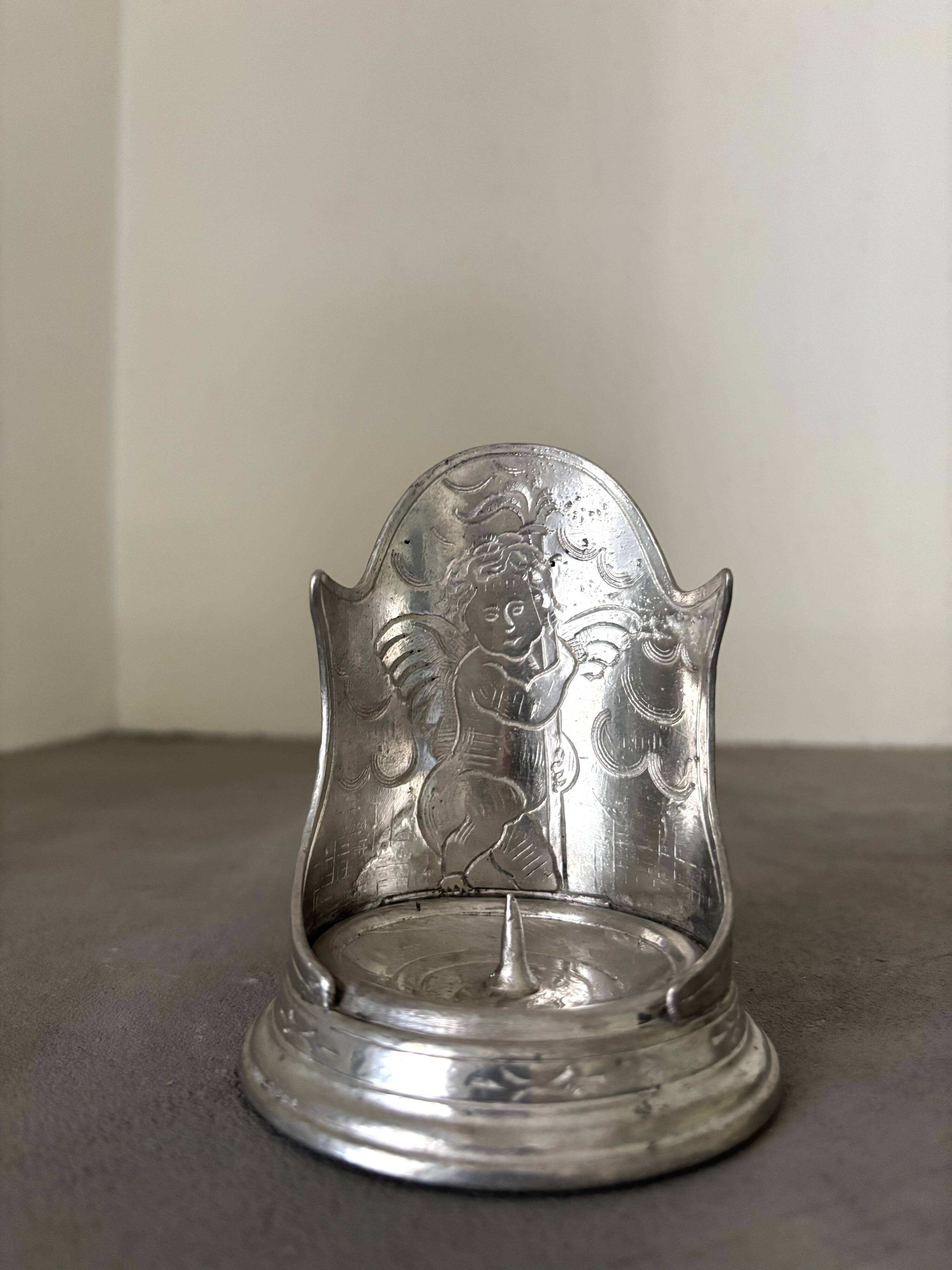 Engraved candle holder