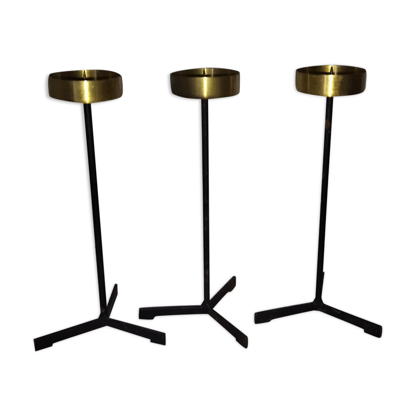 Candle holder candle holder golden brass 50s 60s