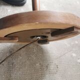 Scandinavian floor lamp 1960, wood and brass