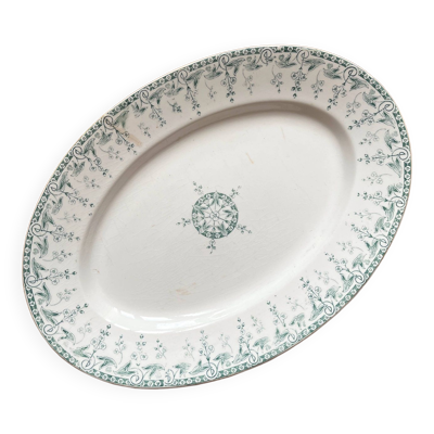 Plat ovale en terre de fer ''Sagittaires'' opaque de Gien