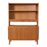 Oak sideboard-bookcase, 1960s