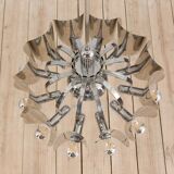 Italian Space Age chandelier in chrome with mirror bulbs, 1970s