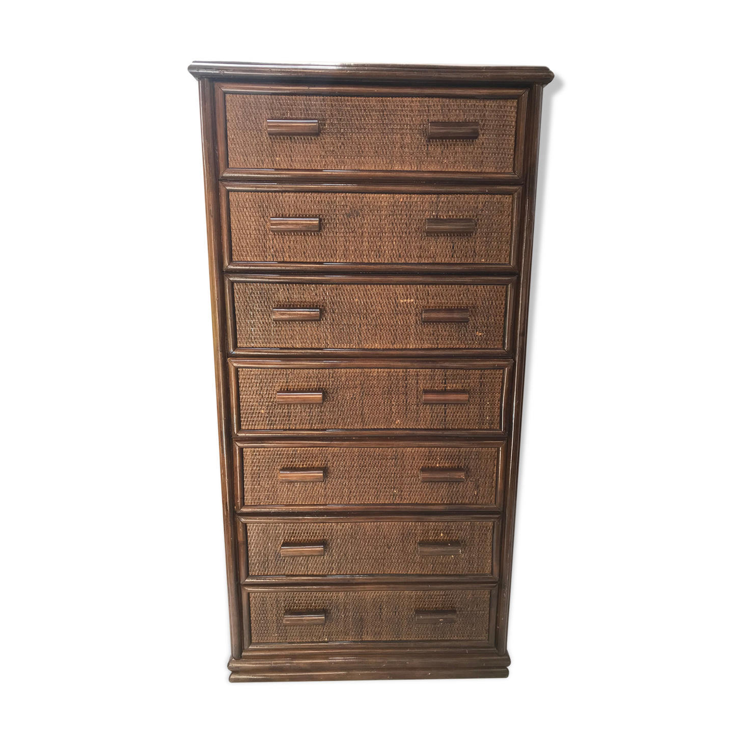 Rattan chest of drawers 7 drawers