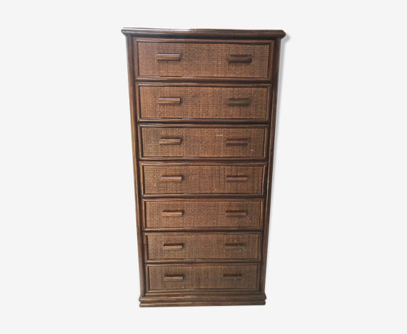 Rattan chest of drawers 7 drawers