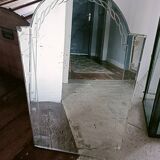 Art Deco beveled engraved mirror