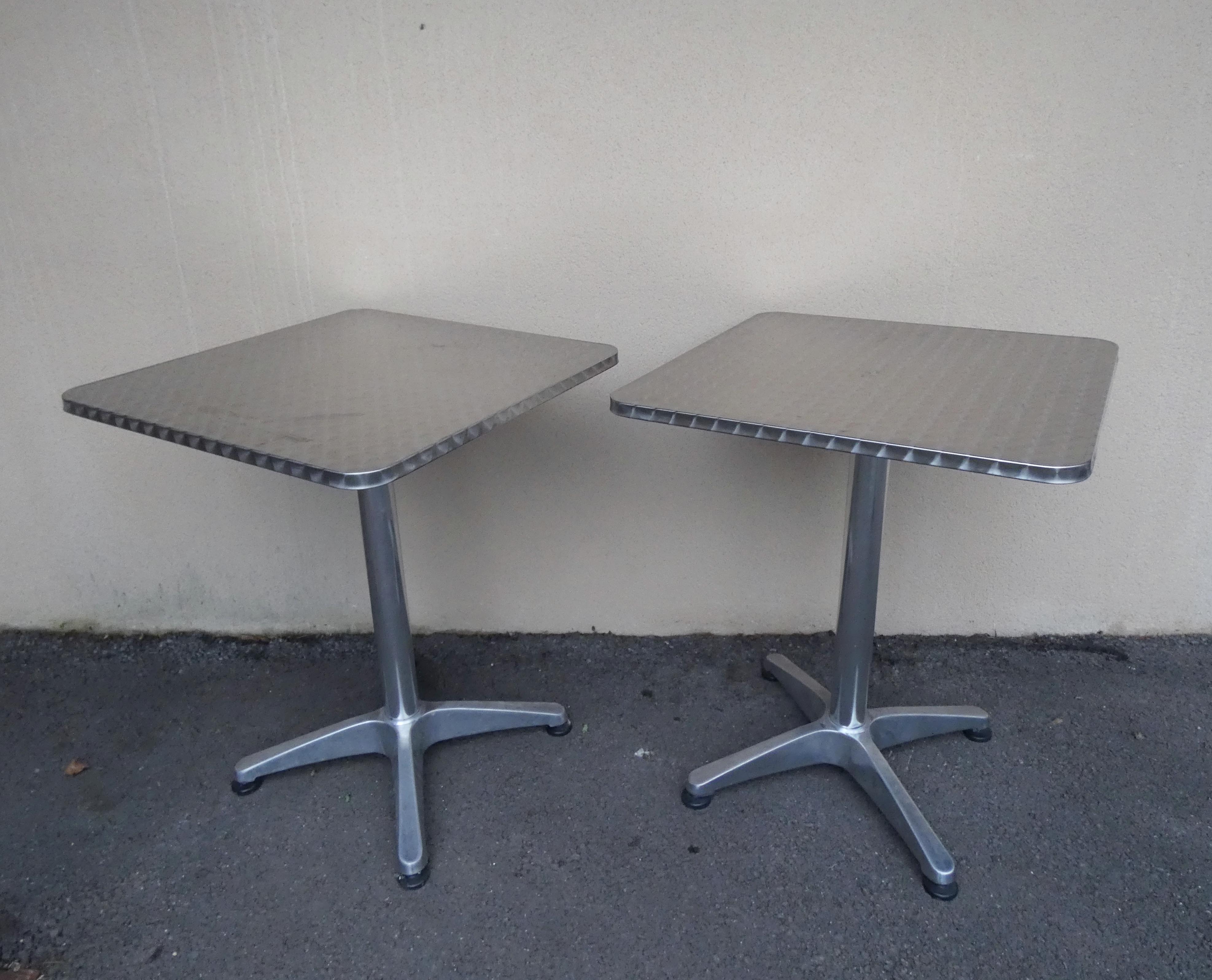 2 outdoor aluminum bistro tables garden terrace