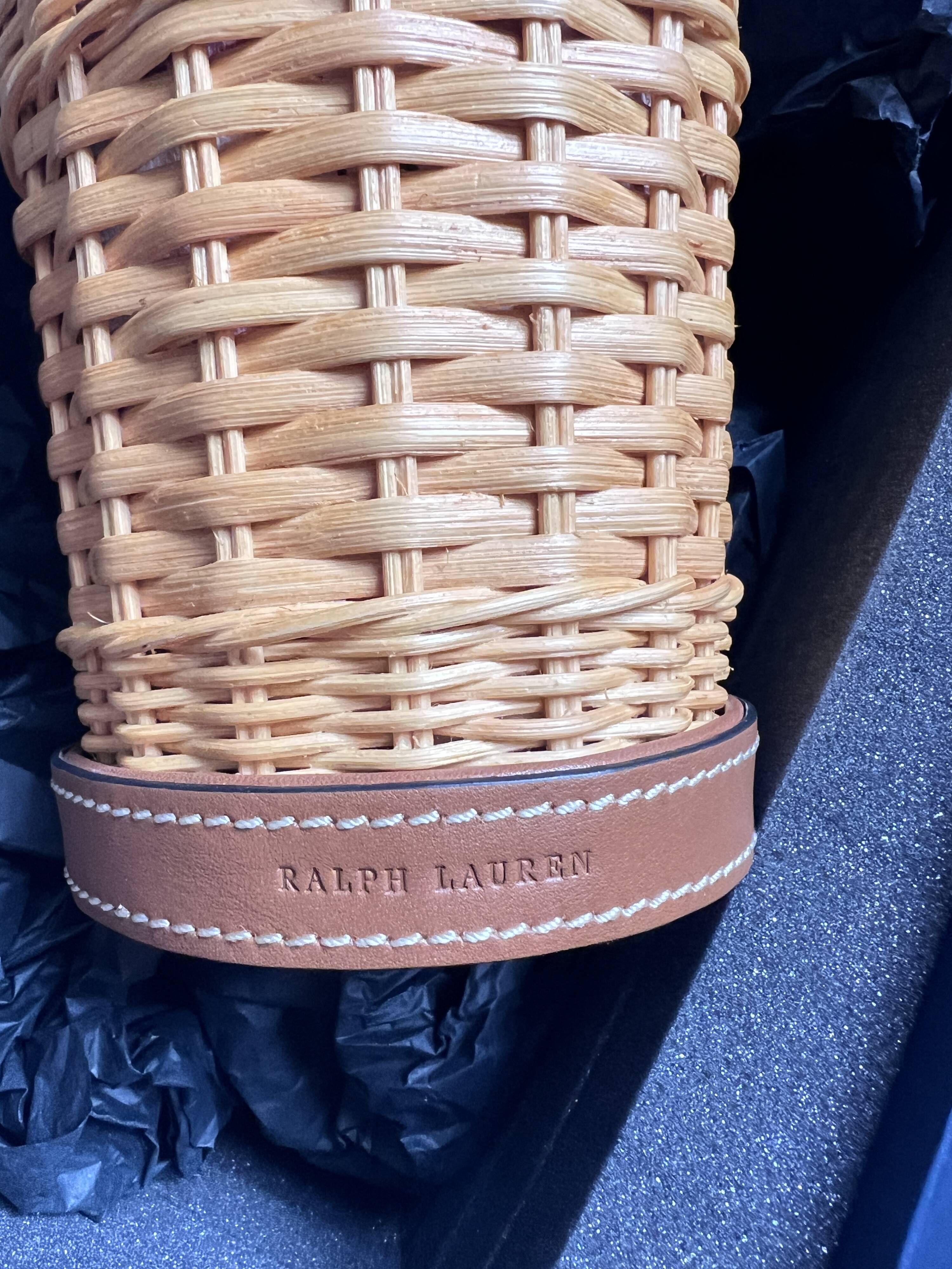 "leather and straw bath cup, ralph lauren home - ref 4701710631"