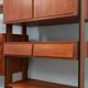 Mid century modular teak bookcase with bar unit, Italy 1950s