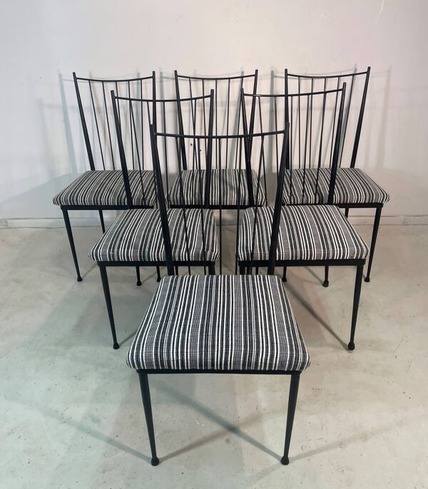 6 chaises originales par Colette Gueden, 1950