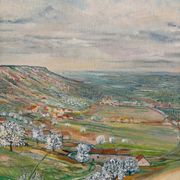 Spring landscape, Puy de Dôme, signed Maurice Bouillot, 1972