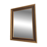 Golden Rectangular Wall Mirror Wood Louis XVI Style Acanthus Leaf Pearled