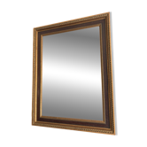 Golden Rectangular Wall Mirror Wood Louis XVI Style Acanthus Leaf Pearled