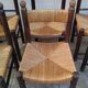 8 vintage straw chairs from the 1950s.