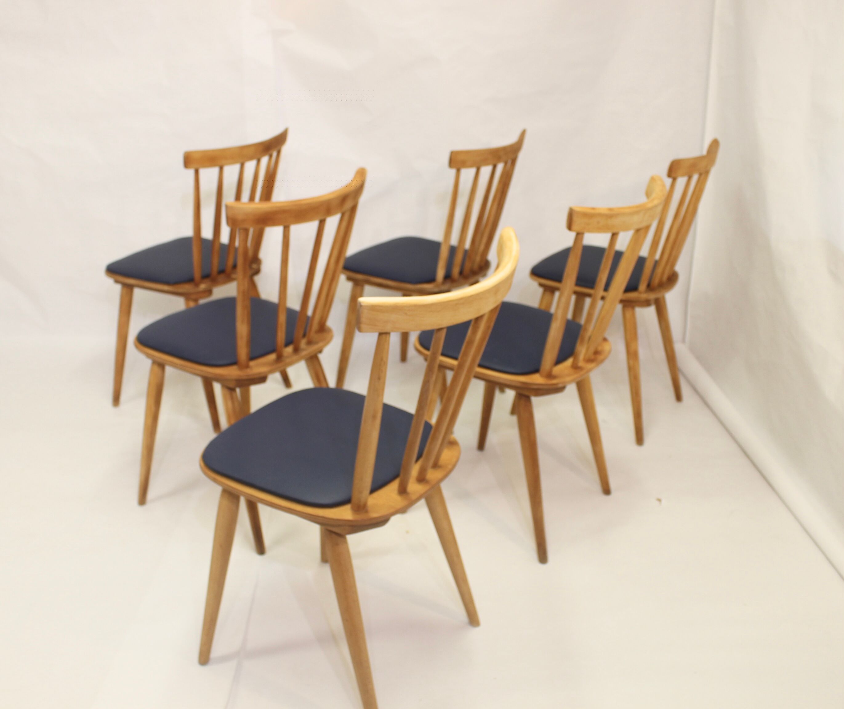Lot de 6 chaises scandinave 1960