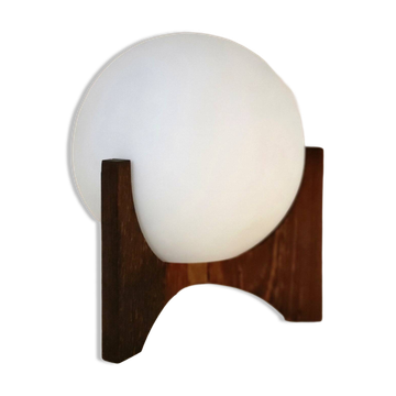 Lampe de table Raak Amsterdam Hokusai D-2022 en wengé et verre opale