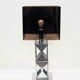 Lamp in smoked plexiglass and satin steel, 1970