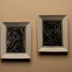Vide-poche en céramique noire et blanche