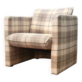 Postmodern club lounge chair with checkered upholstery, 1980s