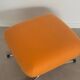 Pouf en tissu orange et métal tubulaire, 1970