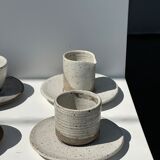 Modular Indonesian ceramic tableware service (6 elements + cups)