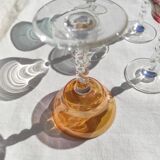 Twisted foot glasses of different color