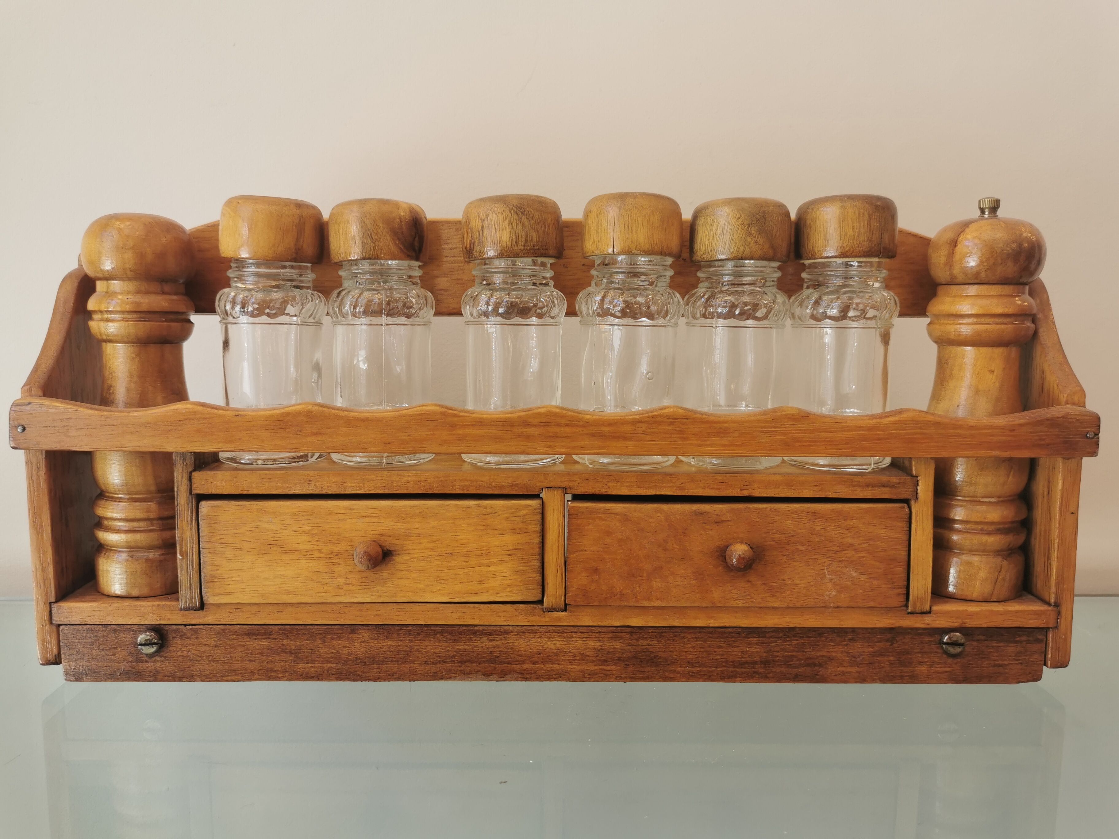 Wooden spice wall servant 60s/70s
