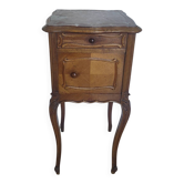 Table de nuit Louis XV avec marbre rouge