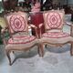 Pair of gold Louis XV style armchairs – Petit point upholstery