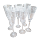 Set of 6 tulip-shaped champagne flutes in voluted glass
