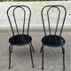 Pair of vintage bistro chairs in black metal — Terrace & Balcony