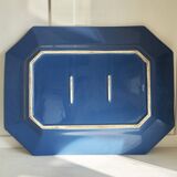 Grand plat de service octogonal bleu XL