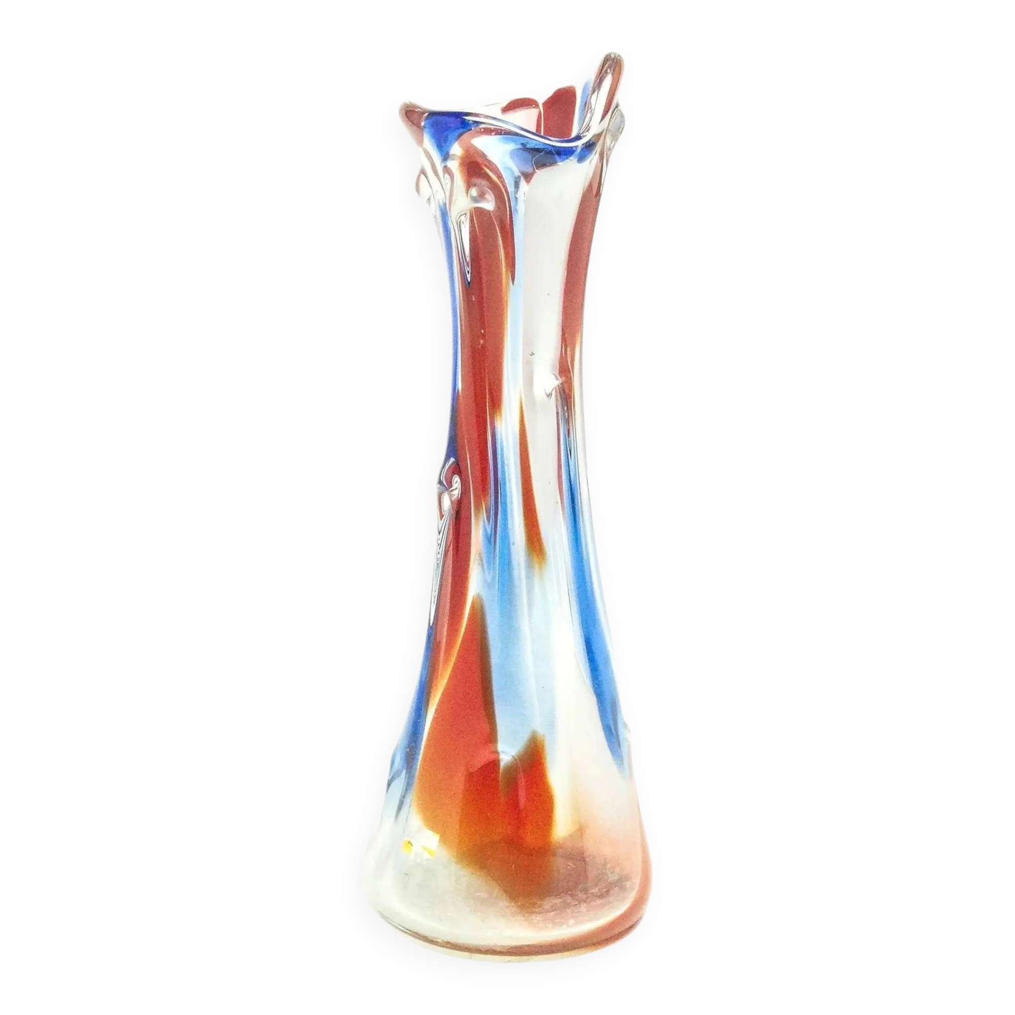 Mid-century modern vase, multicolour glass, Huta Hortensja, Poland, 1970s