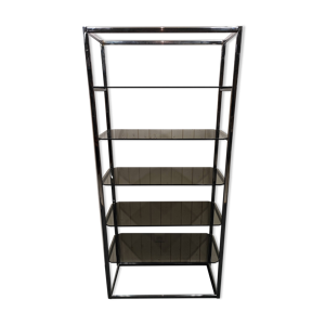 Étagère en chrome et - verre