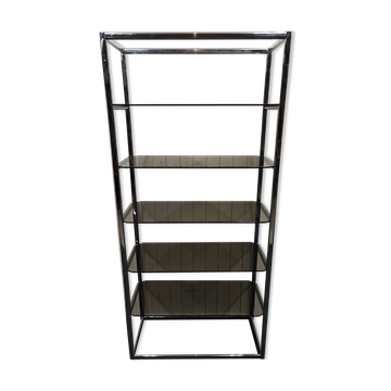 Chrome and smoked glass shelf