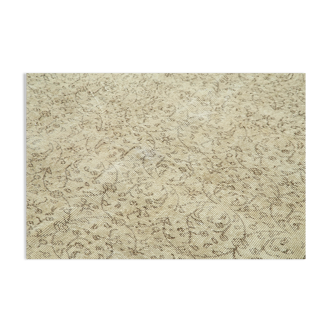 Tapis beige oriental unique fait à la main 211 cm x 300 cm