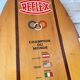 Pair of wooden water skis